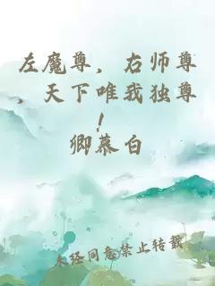 左魔尊,右师尊,天下唯我独尊!